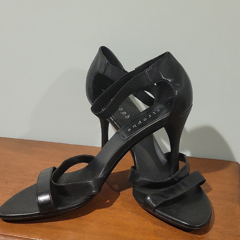 Black Strappy High Heel Sandals - Women